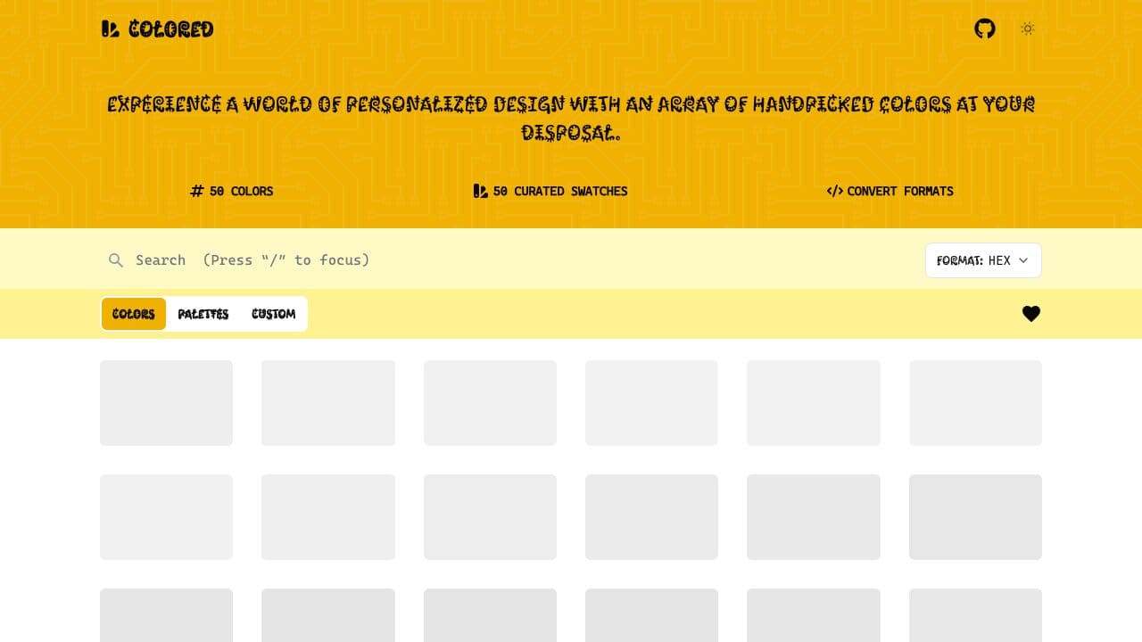 Homepage of Colored